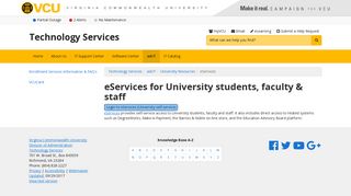 eServices | Technology Services | VCU