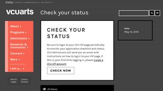Check your status - VCUarts