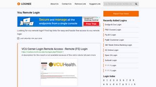 Vcu Remote Login