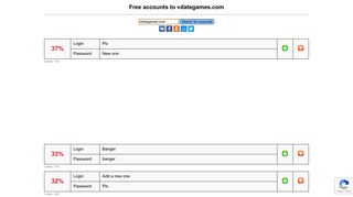 vdategames.com - free accounts, logins and passwords