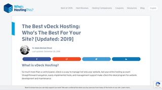 The Best vDeck Hosting: Who's The Best For Your Site? [Updated: 2019]