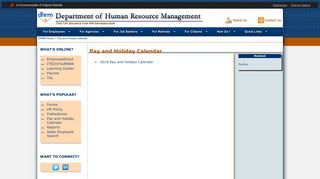 Pay and Holiday Calendar - DHRM - Commonwealth of Virginia