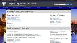 Charge Card Administration - Virginia Department of Accounts