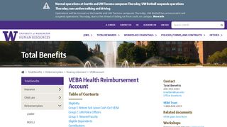 VEBA Health Reimbursement Account | Total Benefits - UW HR