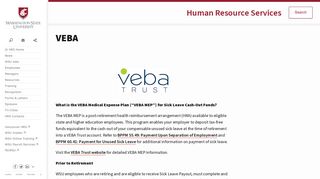VEBA - Human Resource Services - Washington State University