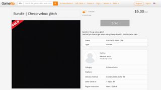 Bundle | Cheap vebux glitch - In-Game Items - Gameflip