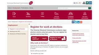 Register for Work at elections - Victorian Electoral Commission