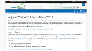 Virginia Workforce Connection (VAWC) | Virginia Employment ...