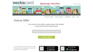 Vectis Card - Find an Offer Check