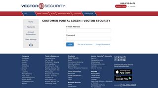 Customer Portal Login | Vector Security