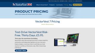 Product Pricing - VectorVest UK