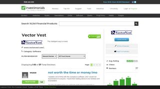 Reviews of Vector Vest at Investimonials