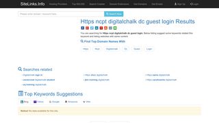 Https ncpt digitalchalk dc guest login Results For Websites Listing