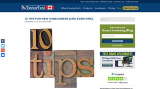 10 Tips for New Subscribers (and Everyone). - VectorVest Canada Blog