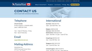 Contact Us - VectorVest Canada