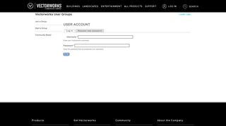 User account | Vectorworks