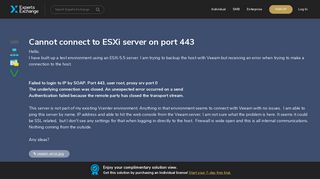Cannot connect to ESXi server on port 443 - Experts Exchange