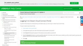 Logging In to Veeam Cloud Connect Portal