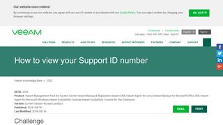 KB2705: How to view your Support ID number - Veeam