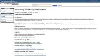 Virtual Hosting, Veeam Backup Self-Service Portal - University of ...