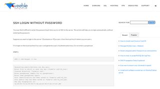 SSH login without password - Veeble KnowledgeBase