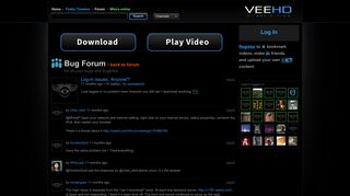 Log-in issues, Anyone!? / Veehd Community