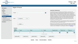 Register of products - ESC VEET