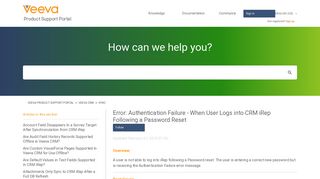 Error: Authentication Failure - When User Logs into CRM iRep ...