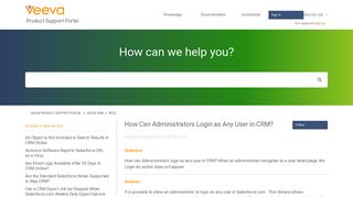 How Can Administrators Login as Any User in CRM? – Veeva Product ...