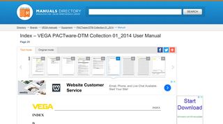 Index | VEGA PACTware-DTM Collection 01_2014 User Manual ...