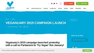 VEGANUARY 2019 CAMPAIGN LAUNCH