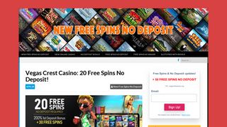 Vegas Crest Casino - New Free Spins No Deposit