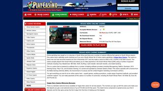Vegas Hero Casino – 50 Free Spins + R15,000 Welcome Bonus
