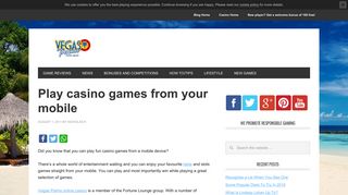 Mobile casino games available from Vegas Palms online casino ...