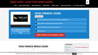 Vegas Paradise Casino - Mobile Casino