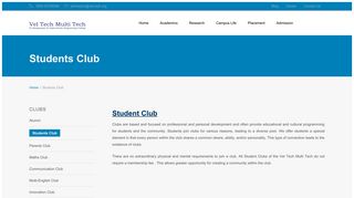 Students Club | Vel Tech Multi Tech