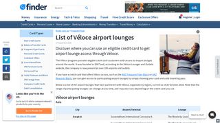 Credit Cards with access to Véloce airport lounges | finder.com.au