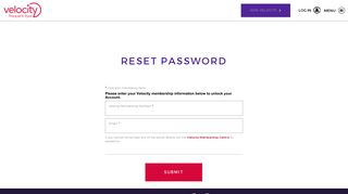 Reset Password | Velocity Frequent Flyer