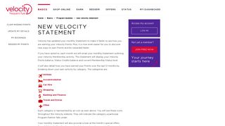 new velocity statement | Velocity Frequent Flyer