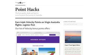 Our list of Velocity bonus points offers - Point Hacks