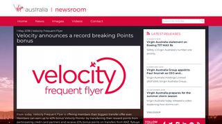 Velocity announces a record breaking Points bonus | Virgin Australia ...