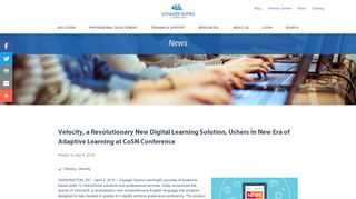 Velocity, a Revolutionary New Digital Learning Solution, Ushers in ...
