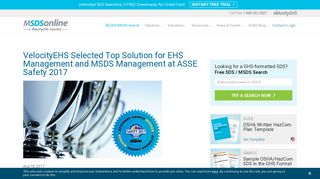 VelocityEHS Selected Top Solution for EHS Management and MSDS ...