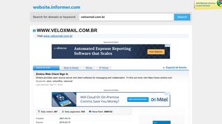 veloxmail.com.br at WI. Zimbra Web Client Sign In - Website Informer