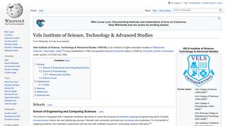 Vels Institute of Science, Technology & Advanced Studies - Wikipedia