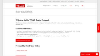 VELUX Skylights | Dealer Extranet FAQ