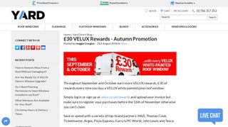 Yard Direct Blog - £30 VELUX Rewards - Autumn Promotion