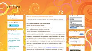my blog: How to start Your VemmaBuilder Online