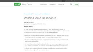 Vend's Home Dashboard – How can we help?