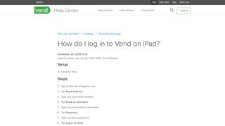 How do I log in to Vend on iPad? – How can we help?